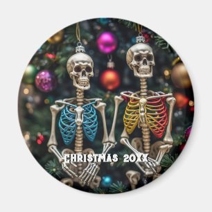 Skeletons and Colourful Ornaments Christmas  Magnet