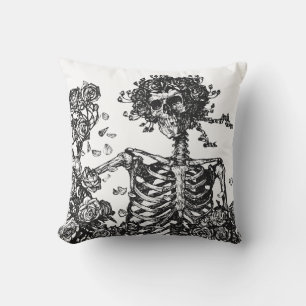 Skeletons and Roses Cushion