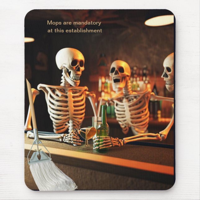 Skeletons at a bar mouse pad (Front)
