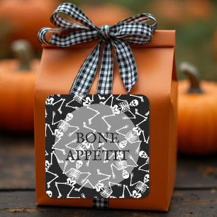 Skeletons BONE APPÉTIT Square Sticker
