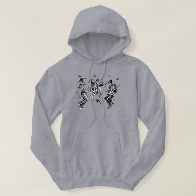Skeletons Break Dancing Hooded Sweatshirt (Design Front)