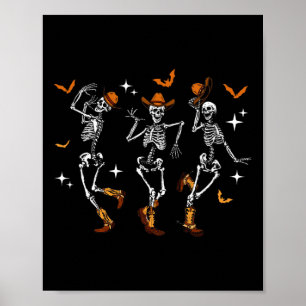 Skeletons Dance Cowboy Western Halloween Costume M Poster
