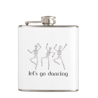 Skeletons Dancing on a  Hip Flask