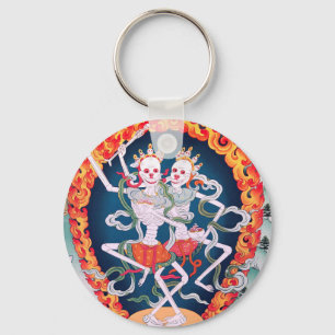 Skeletons Dancing Tibetan Buddhist Art Key Ring