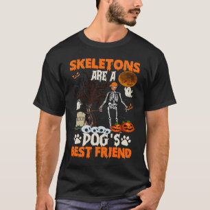 Skeletons Dobermann Is Friends Funny Halloween Cos T-Shirt