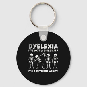 Skeletons Dyslexia Awareness Halloween Costume Key Ring