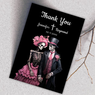 Skeletons Gothic Wedding Thank You Cards