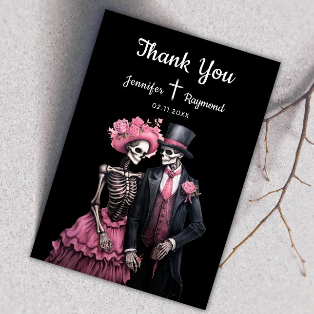 Skeletons Gothic Wedding Thank You Cards (Creator Uploaded)