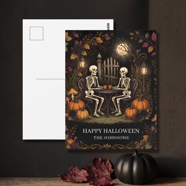 Skeletons Halloween Evening Postcard (Creator Uploaded)