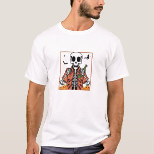 Skeleton's Halloween Happy Hour T-Shirt