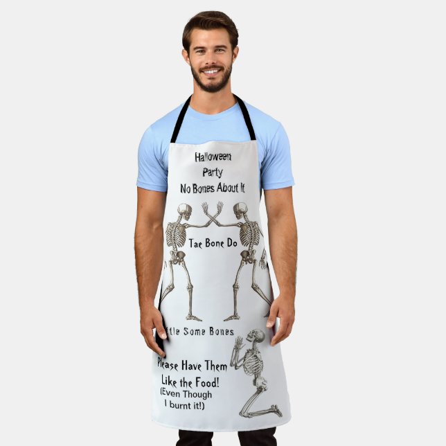 Skeletons Halloween House Party All Over Print Apron (Worn)