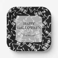 Skeletons Halloween Party Black
