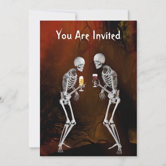 Skeletons Halloween Party Invitation (Front)