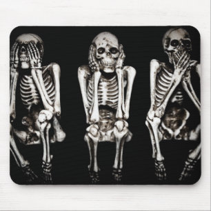 Skeletons Hear No Evil, See No Evil, Speak No Evil Mouse Pad