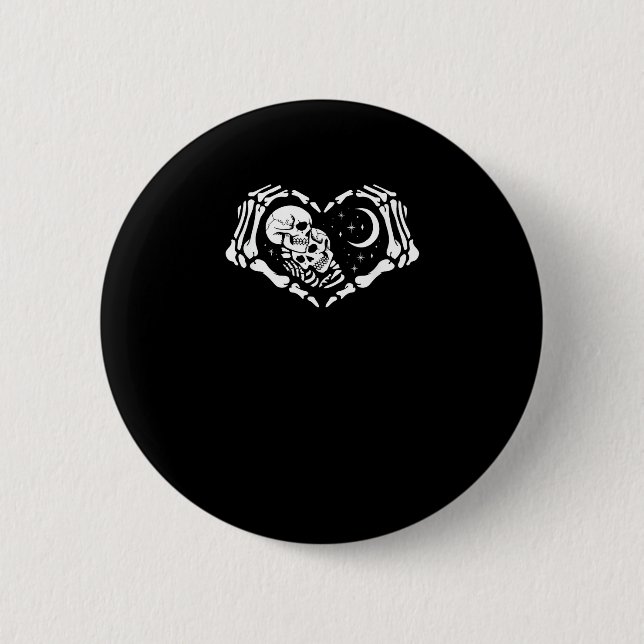 Skeletons Heart  Hands 6 Cm Round Badge (Front)