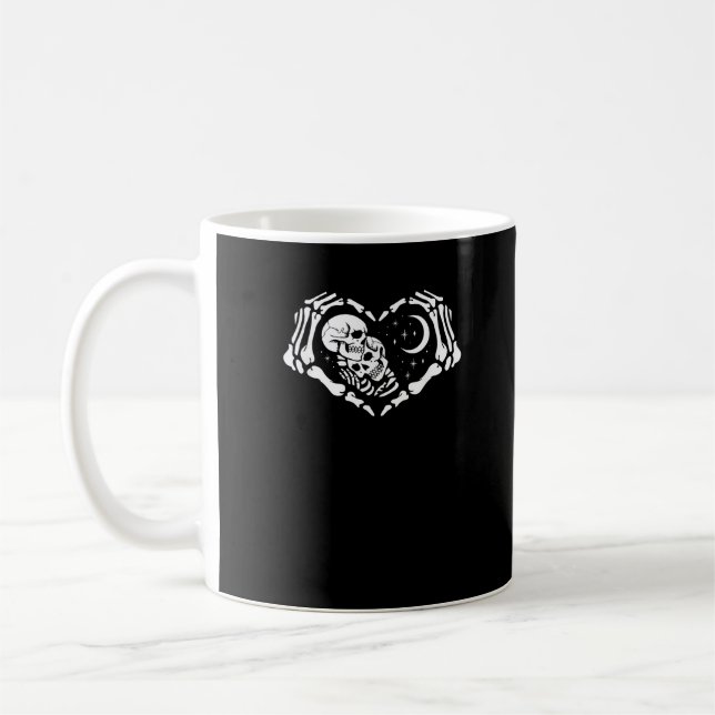 Skeletons Heart  Hands Coffee Mug (Left)