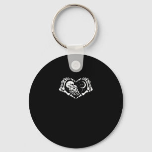 Skeletons Heart  Hands Key Ring