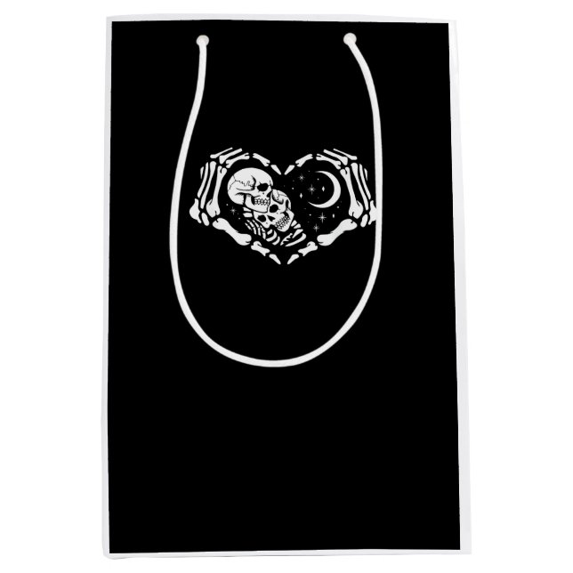Skeletons Heart  Hands Medium Gift Bag (Front)