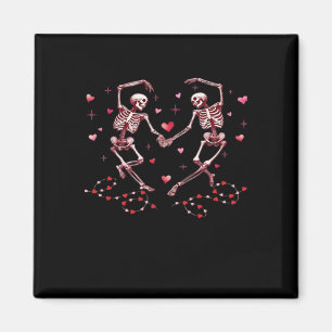 Skeletons Holding Hands Heart Valentines Day Desig Magnet