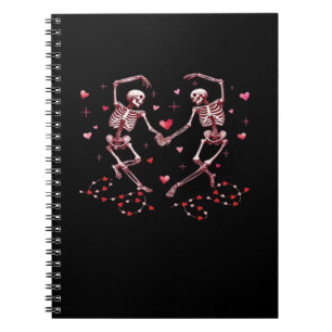 Skeletons Holding Hands Heart Valentines Day Desig Notebook