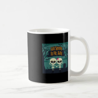 Skeletons in Love Talk Spooky to Me Funny Hallowee Coffee Mug