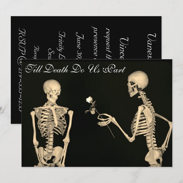 Skeletons in Love Wedding Invitation (Front/Back)