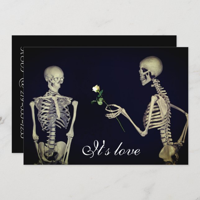 Skeletons in Love Wedding Invitation (Front/Back)