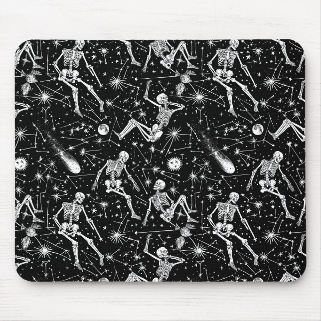 Skeletons in space background  mouse pad (Front)