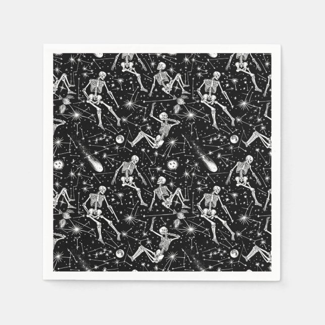 Skeletons in space background  napkin (Front)