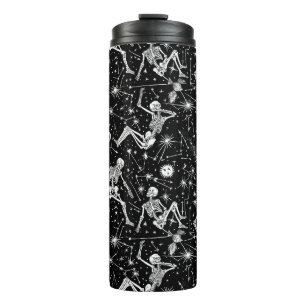 Skeletons in space background  thermal tumbler