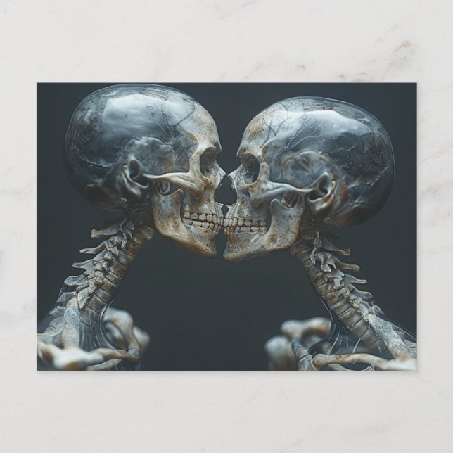 Skeletons Kissing Postcard (Front)