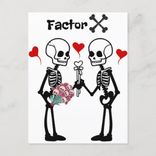 Skeletons lovers postcard