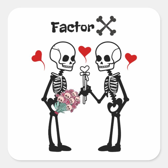 Skeletons lovers square sticker (Front)