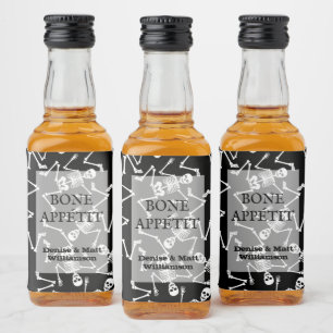 Skeletons Mini Liquor Bottle Label