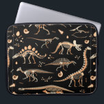 Skeletons of dinosaurs and fossils pattern laptop sleeve<br><div class="desc">Skeletons of dinosaurs and fossils pattern</div>