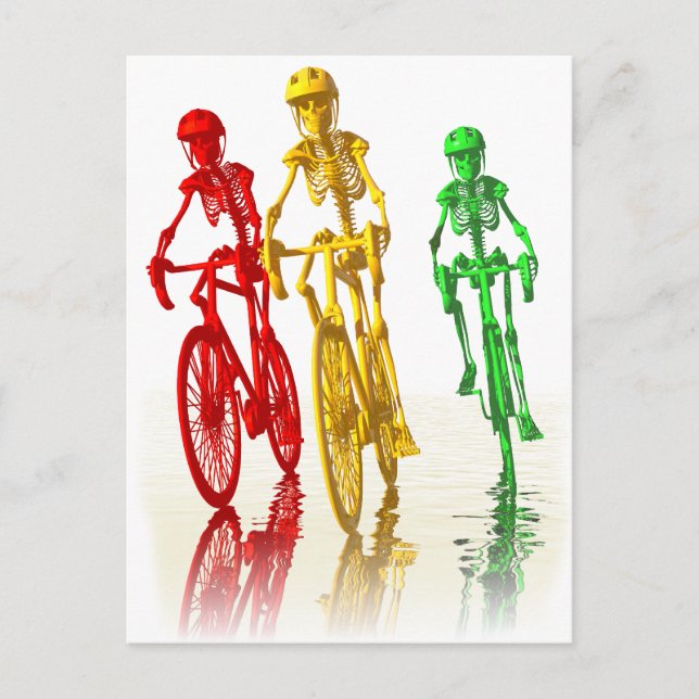 Skeletons on Bikes Postcard (Front)