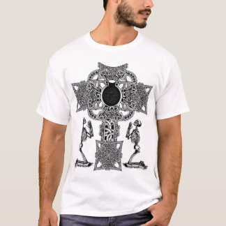 Skeletons Praying to Celtic Cross T-Shirt