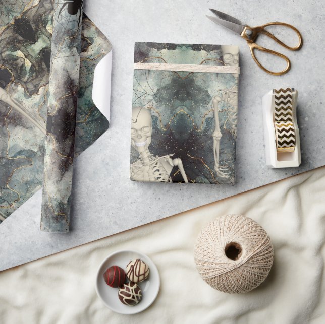 Skeletons Rising from Ashes  Halloween Craft Wrapping Paper (Crafts)