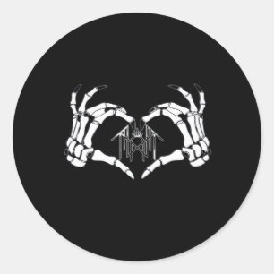 Skeletons Token Heart Hands Classic Round Sticker