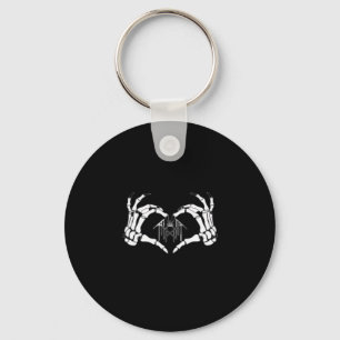 Skeletons Token Heart Hands  Key Ring