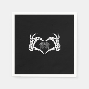 Skeletons Token Heart Hands  Napkin