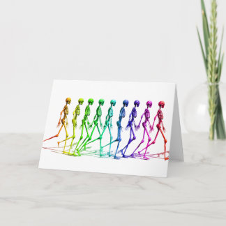 Skeletons walking card