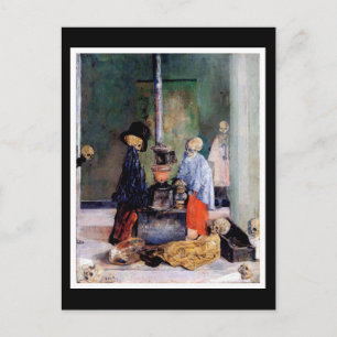 Skeletons Warming Themselves Postcard