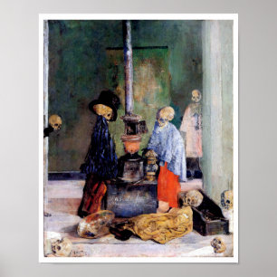 Skeletons Warming Themselves Poster