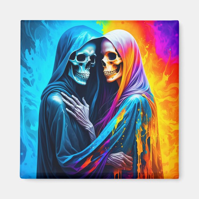 Skeletons Wrapped in a Rainbow Magnet (Front)