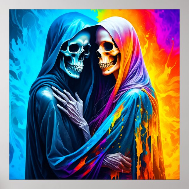 Skeletons Wrapped in a Rainbow   Poster (Front)