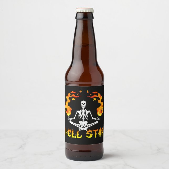 Skeletons Yoga Become Hell Star  Beer Bottle Label (Front)