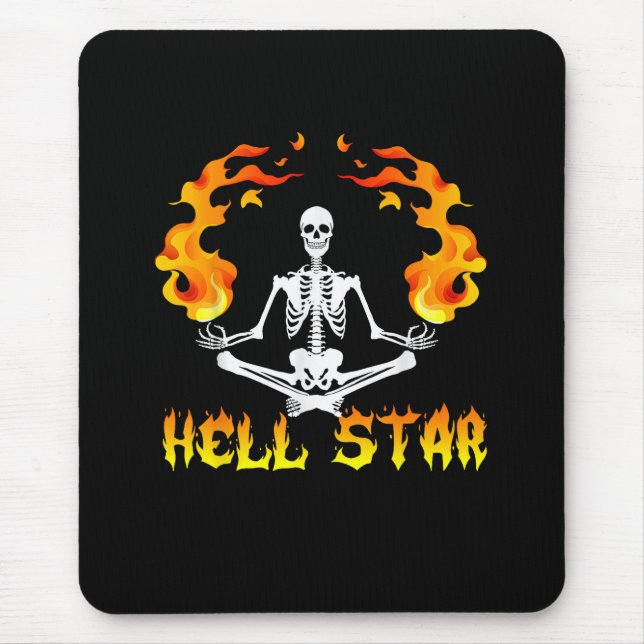 Skeletons Yoga Become Hell Star  Mouse Pad (Front)