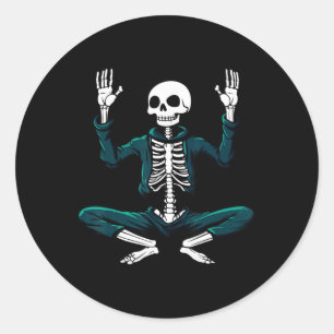Skeletons Yoga Classic Round Sticker