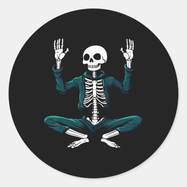 Skeletons Yoga  Classic Round Sticker (Front)